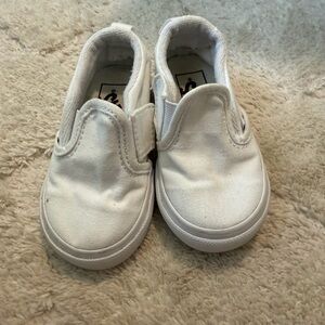 Toddler Vans- White Slip-On Shoes